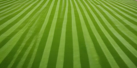 Obraz premium A lush, vibrant green lawn with parallel mowing lines