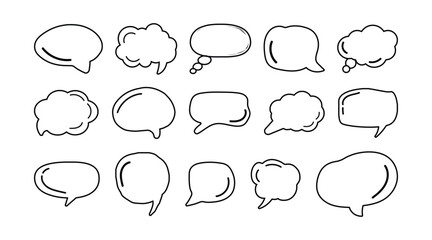 Vector empty bubbles speech doodle set 