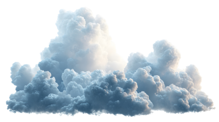 Fluffy white cumulus clouds isolated transparent background