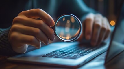 A Person Engaged in Research, Actively Searching for Reliable Online Sources, Portraying the Quest for Information and Knowledge in a Digital Age