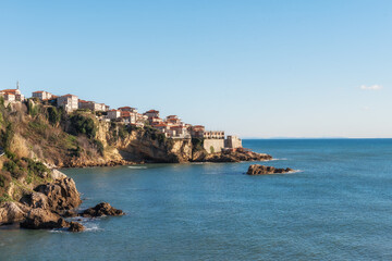 City on a cliff on the Adriatic coast in Montenegro