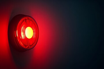 A big red flashing alarm lights background. copy space for text