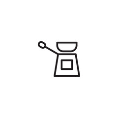 Herbal maker traditional. Brewing machine on icon. A line drawing of a herbal maker, showing the pot and a handle. Editable icon.
