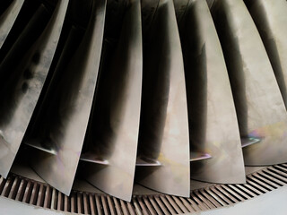 Close-up of titanium turbine blades © Mek Yerku