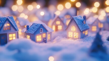 The Cozy Winter Village Scene