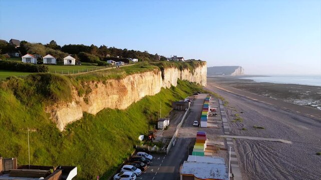 Plage de criel Normandy France. Drone