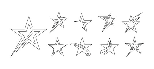 Fototapeta premium stars logo icon concept outlines