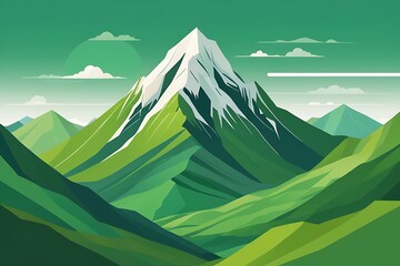 Nature and mountain landscape background. World Mountain Day Design Template Illustration in Flat Style Design