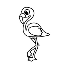 Cartoon swan vector illustration for coloring book 