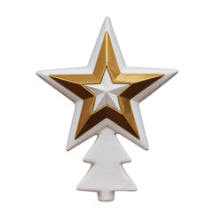 Obraz premium Elegant Gold and White Star Tree Topper Design
