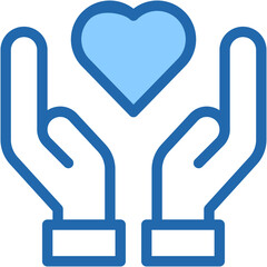 Vector Icon Heart, Donation, Hand Heart, Love, Pray, Caregiver, Sympathy