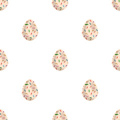 Illustration on theme seamless celebration holiday Easter with hunt colorful bright eggs