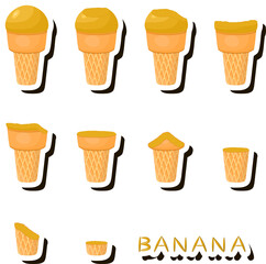 Big colorful set different forms natural dessert ice cream of consisting various ingredients