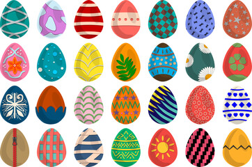 Illustration on theme celebration holiday Easter with hunt colorful bright eggs