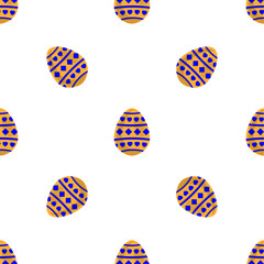 Illustration on theme seamless celebration holiday Easter with hunt colorful bright eggs