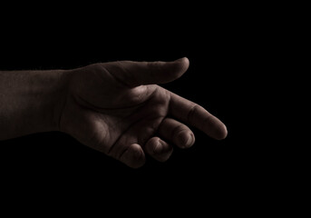 Hand pointing up with index finger