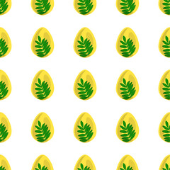 Illustration on theme seamless celebration holiday Easter with hunt colorful bright eggs