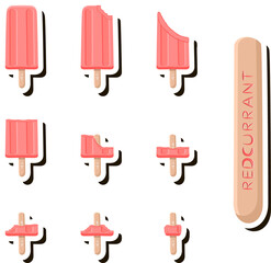 Big colorful set different forms natural dessert ice cream of consisting various ingredients