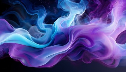 Fototapeta premium Blue and purple smoke blending on transparent background.