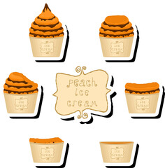 Big colorful set different forms natural dessert ice cream of consisting various ingredients