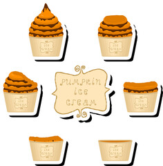 Big colorful set different forms natural dessert ice cream of consisting various ingredients