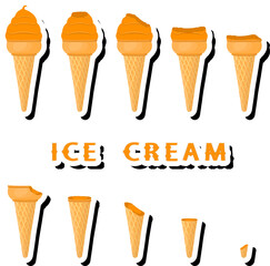 Big colorful set different forms natural dessert ice cream of consisting various ingredients