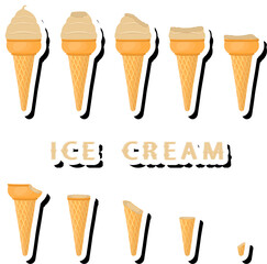 Big colorful set different forms natural dessert ice cream of consisting various ingredients