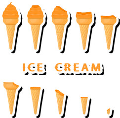 Big colorful set different forms natural dessert ice cream of consisting various ingredients