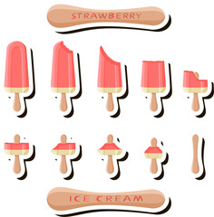 Big colorful set different forms natural dessert ice cream of consisting various ingredients