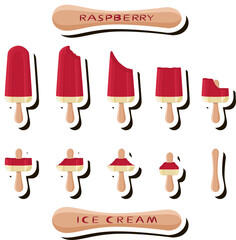 Big colorful set different forms natural dessert ice cream of consisting various ingredients