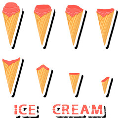 Big colorful set different forms natural dessert ice cream of consisting various ingredients