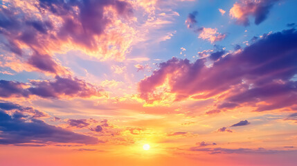 Obraz premium Background of a beautiful sunset sky.