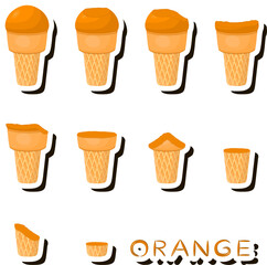 Big colorful set different forms natural dessert ice cream of consisting various ingredients