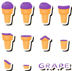 Big colorful set different forms natural dessert ice cream of consisting various ingredients