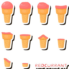 Big colorful set different forms natural dessert ice cream of consisting various ingredients
