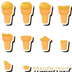 Big colorful set different forms natural dessert ice cream of consisting various ingredients