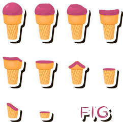 Big colorful set different forms natural dessert ice cream of consisting various ingredients