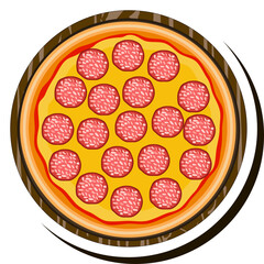 Illustration on theme big hot tasty pizza to pizzeria menu