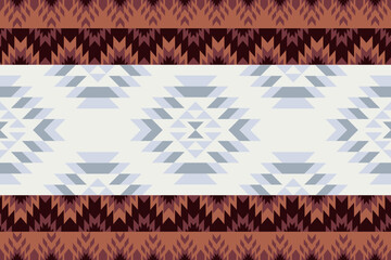 Navajo pattern.Square shape on grey background.Geometric shape.Brown pattern.Zigzag pattern.Seamless.Triangle shape.DIgital design.Illustration.Line.Design for skirt.Clothes.Carpet.Printing. Knitting