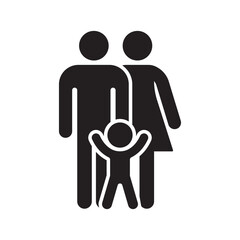 family one kid icon outline vector design illustration