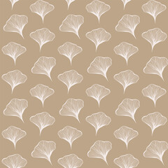 ginkgo pattern brown vector design illustration