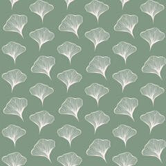 ginkgo pattern green background vector design illustration