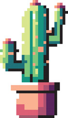 Pixelated Cactus Pot