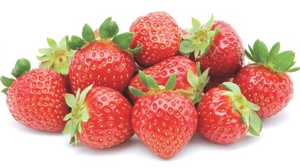 Fresh and Juicy Strawberry on a Clean White Background, Showcasing the Bright Red Color and Natural Texture for Culinary and Food Photography
