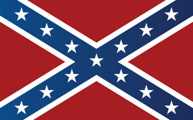 National flag of the confederate states of america flat design