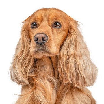 Portrait of a English cocker spaniel isolated on white background