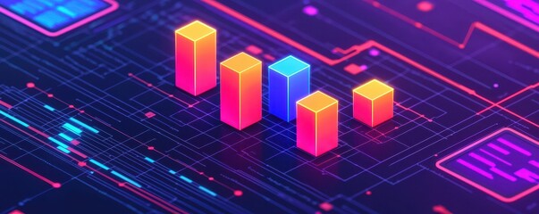 A futuristic representation of business data analytics featuring holographic charts and visuals that symbolize advanced business intelligence and high-tech data innovation