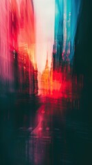 Blurred of a city street with a red light