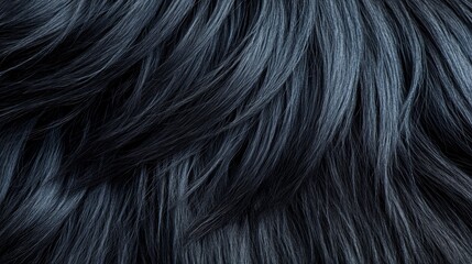 Naklejka premium Dark and Stormy A Close Up of Textured Black Fur, Ideal for Backgrounds and Design Elements