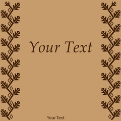 blank cover page, blank postcard with ornament, suitable for various themes  